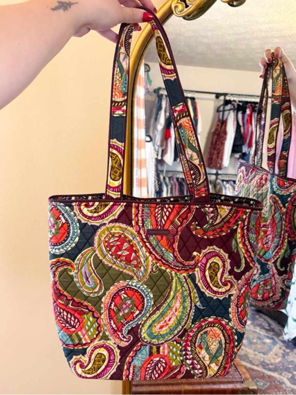 Vera Bradley paisley tote bag